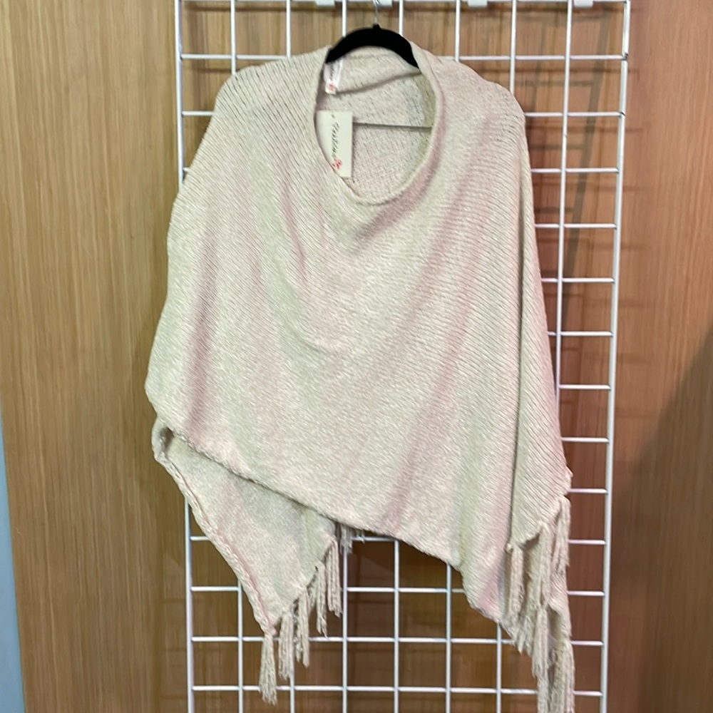 Pinklicious poncho sweater. One size. NWT